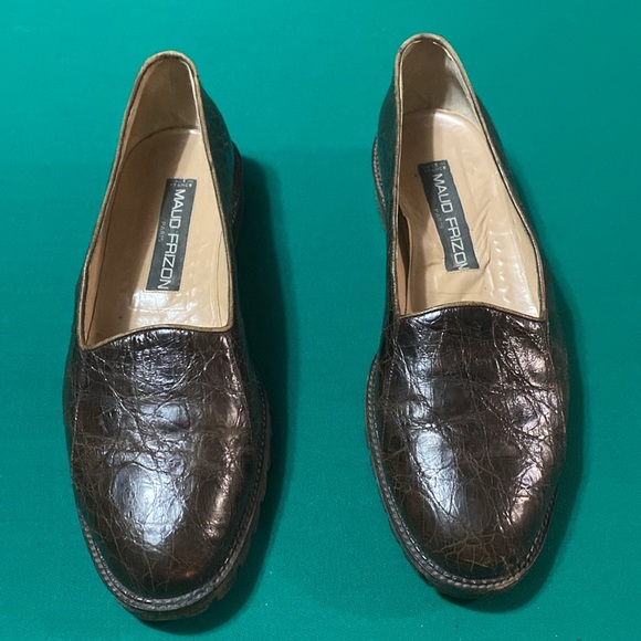Maud Frizon brown loafers size 11 X-condition Alligator uppers, rubber soles! - Picture 2 of 5